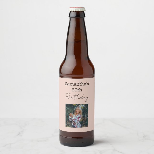 Aged To Perfection Wine 50th Birthday Beer Bottle Label (Front)