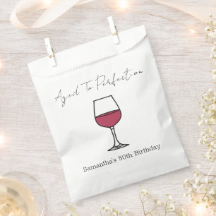Aged To Perfection Wine 50th Birthday Favor Bag