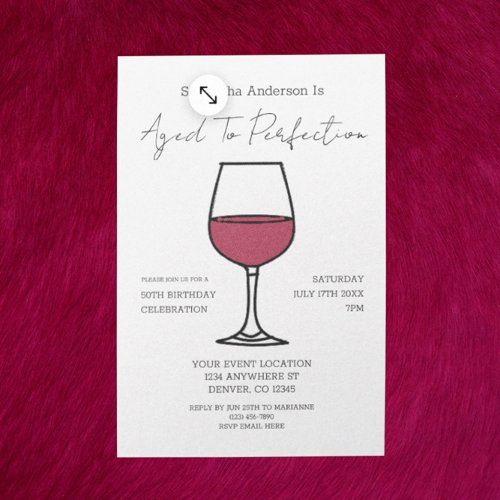 Aged To Perfection Wine 50th Birthday Invitation