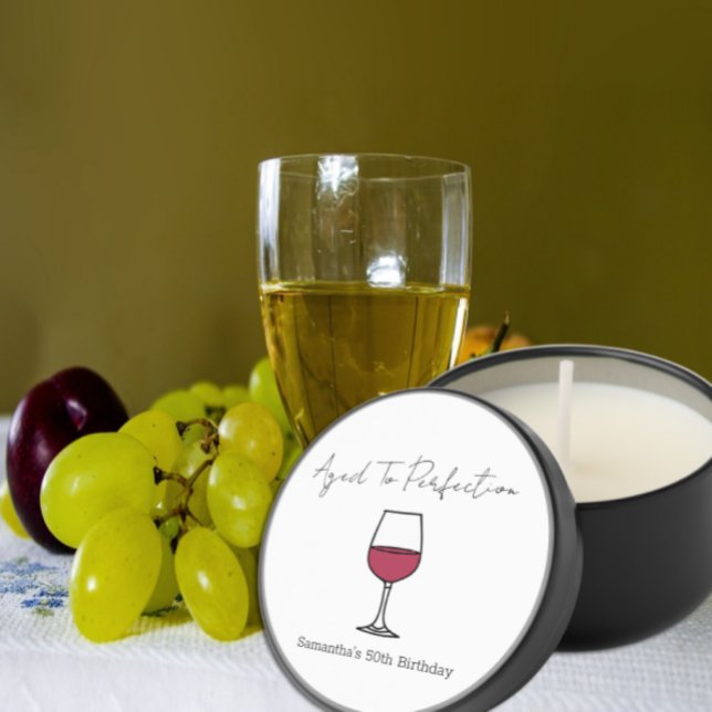 Aged To Perfection Wine 50th Birthday Mini Candle Favors (Creator Uploaded)