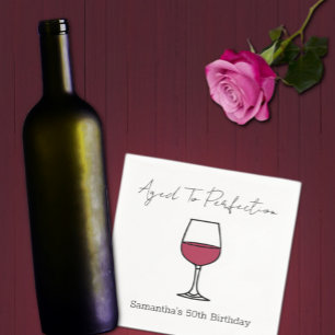 Aged To Perfection Wine 50th Birthday Napkins