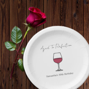 Aged To Perfection Wine 50th Birthday Paper Plates