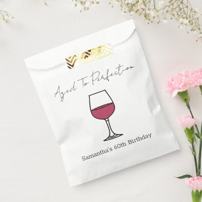 Aged To Perfection Wine 60th Birthday Favor Bag (Sealed)