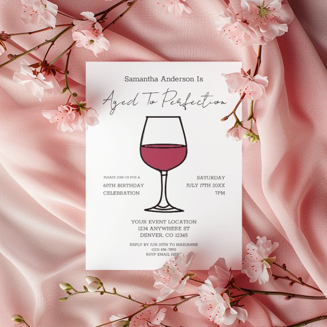 Aged To Perfection Wine 60th Birthday Invitation (Creator Uploaded)