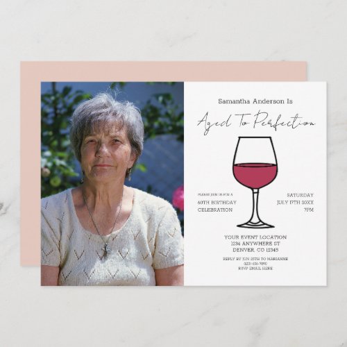 Aged To Perfection Wine 60th Birthday Invitation