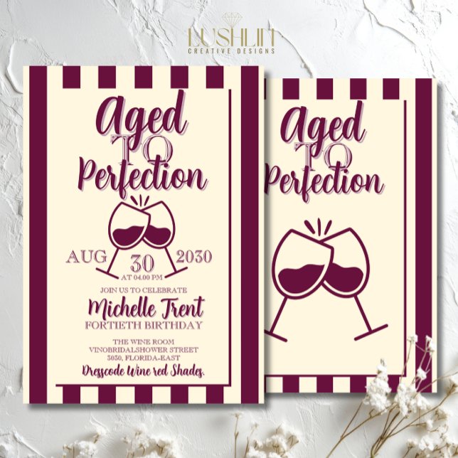 Aged to Perfection Wine Birthday Celebration Invitation (Creator Uploaded)