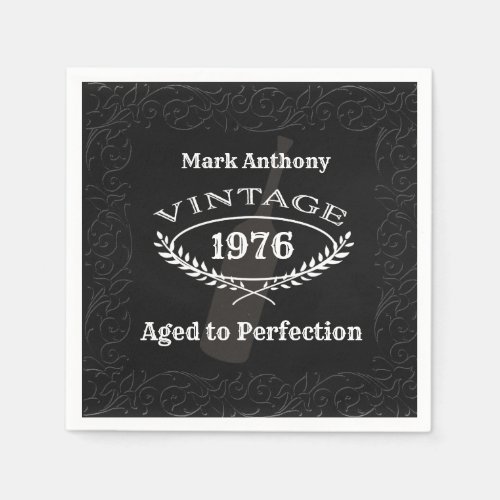Aged to Perfection Wine Birthday Napkins