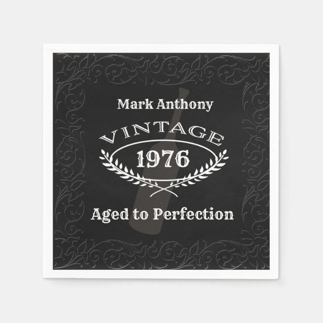 Aged to Perfection Wine Birthday Napkins (Front)