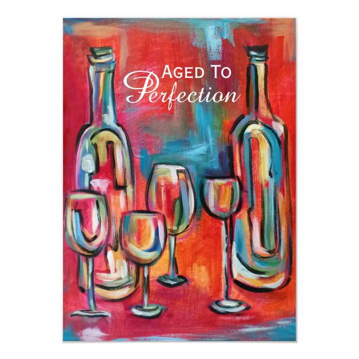 Aged To Perfection Wine Birthday Party Card Zazzle 0745