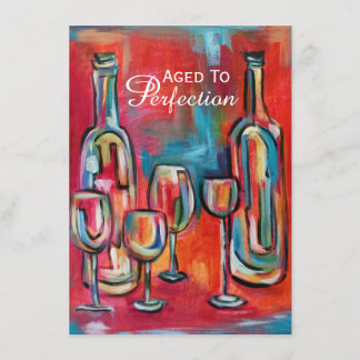 Aged to Perfection Wine Birthday Party Invitation