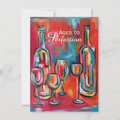 Aged to Perfection Wine Birthday Party Invitation