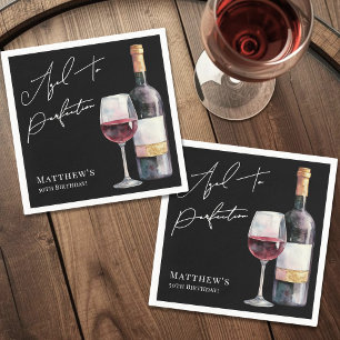 Aged To Perfection Wine Birthday Party Napkins