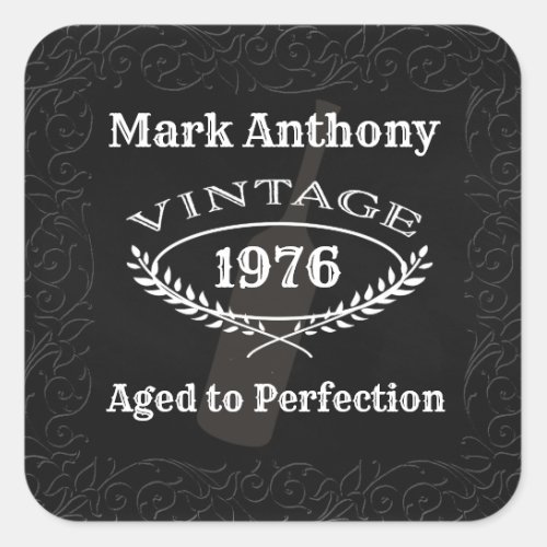 Aged to Perfection Wine Birthday Square Sticker