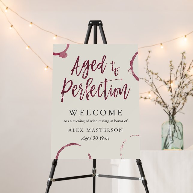 Aged to Perfection Wine Tasting Party Welcome Foam Board (In Situ (Stand))