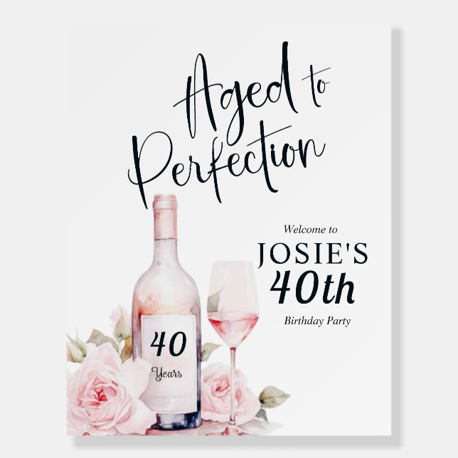 Aged to Perfection, Wine Theme, Winery Birthday Foam Board (Front)