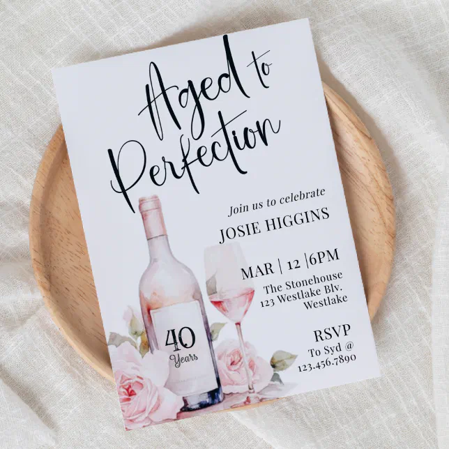 Aged To Perfection Wine Theme Winery Birthday Invitation Zazzle 1706