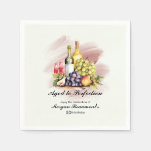 Aged to Perfection Wine Themed 50th Birthday Party Napkins