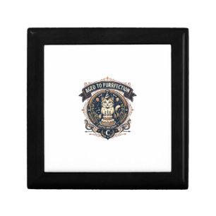Aged To Purrfection Cat Birthday Age Vintage Vecto Gift Box