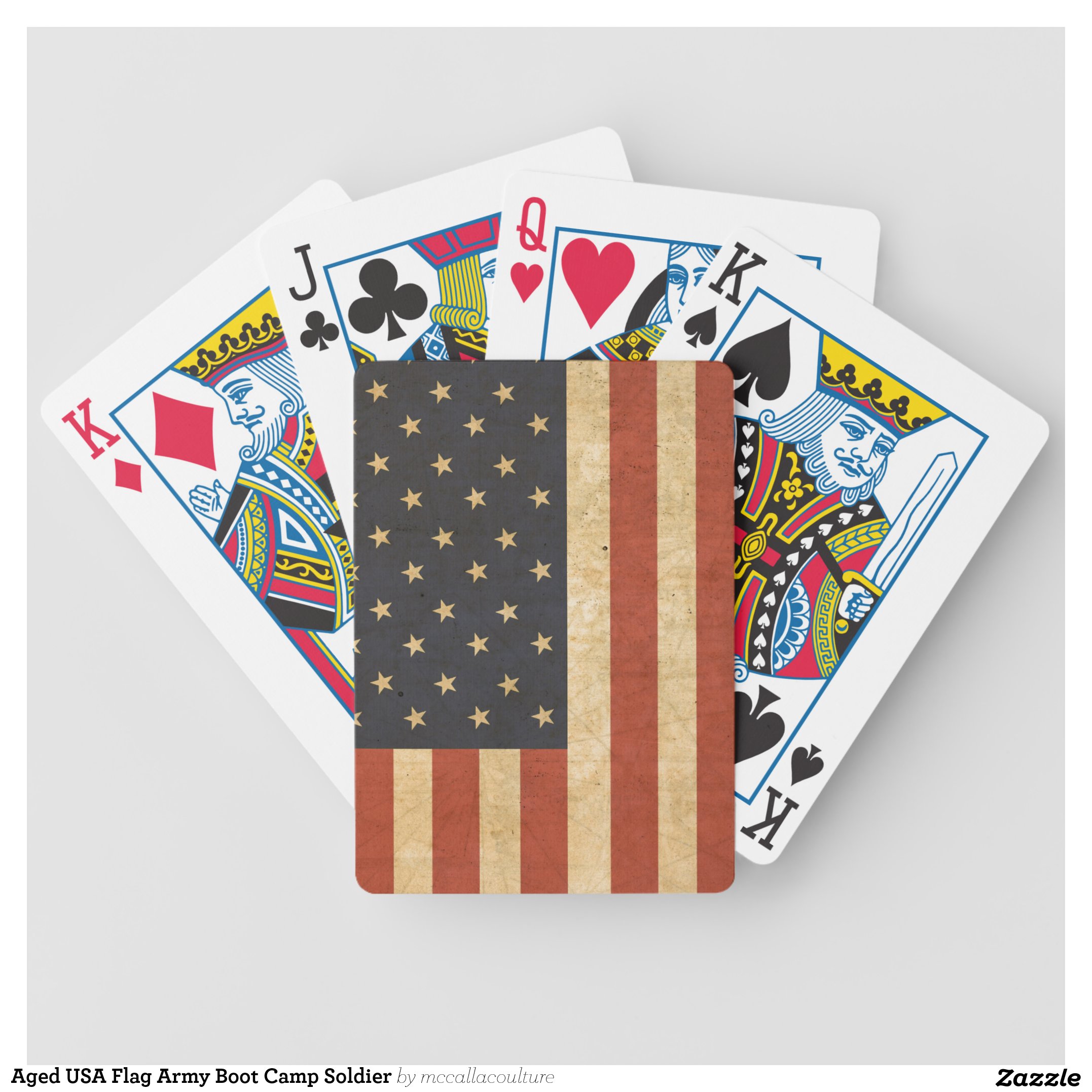 Aged USA Flag Army Boot Camp Soldier Bicycle Playing Cards
