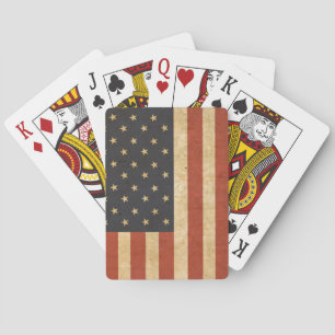 Aged USA Flag Army Boot Camp Soldier Poker Cards
