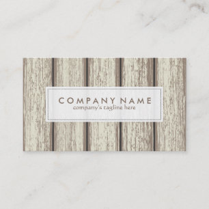 Aged White Painted Wood Planks Pattern Business Card