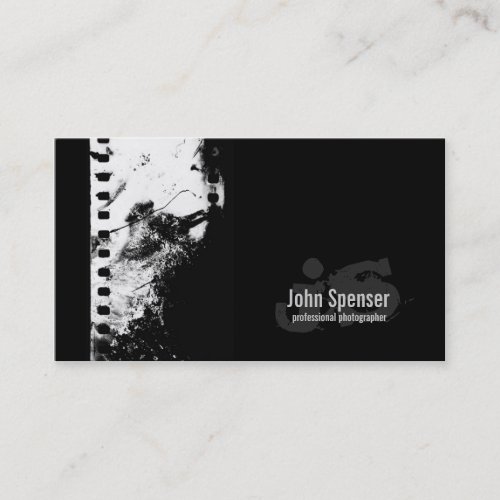 Aged White Photo Film Photographer Black Card Business Cards