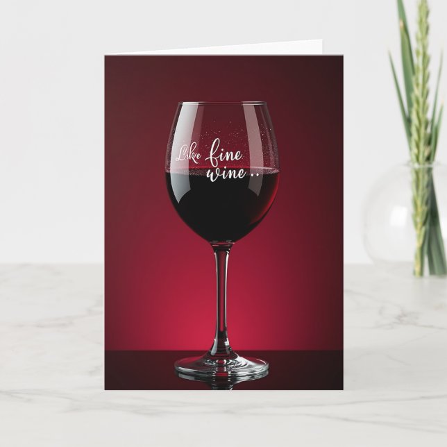 Aged Wine Glass Card (Front)