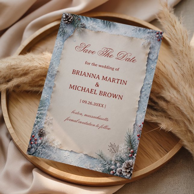 Aged Winter Parchment Winter Save The Date (Creator Uploaded)