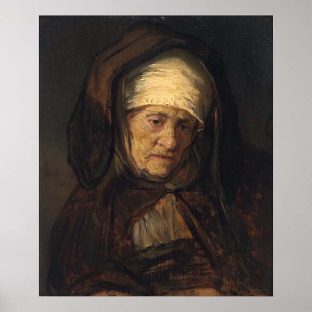 Aged Woman  - Rembrandt Fine Art Poster (Front)