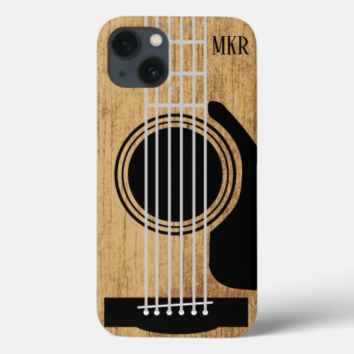 Aged Wood Guitar Signature  iPhone 13 Case