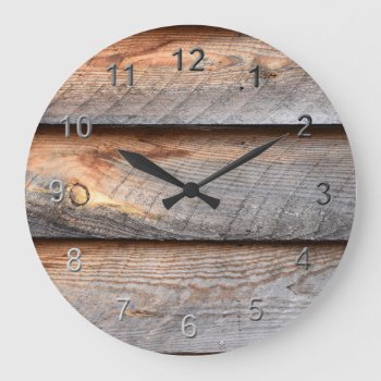 Aged Wood Large Clock by Impactzone at Zazzle