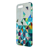 Aged Wood With Modern Colorful Triangles iPhone Case (Back Left)
