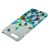 Aged Wood With Modern Colorful Triangles iPhone Case (Top)