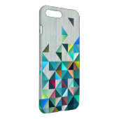 Aged Wood With Modern Colorful Triangles iPhone Case (Back Right)