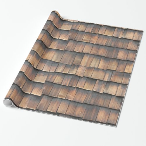 Aged Wooden Shingles Abstract Photography for Him Wrapping Paper