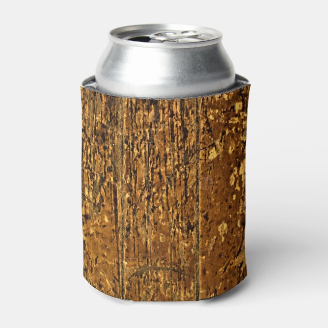 Aged Worn Wood Panel Can Cooler (Can Front)