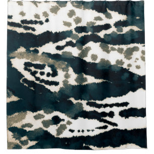 Aged Zebra Print. Gray Zebra Rough Print. Gray Zeb Shower Curtain