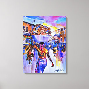 Agege Bread by Ini Brown Canvas Print