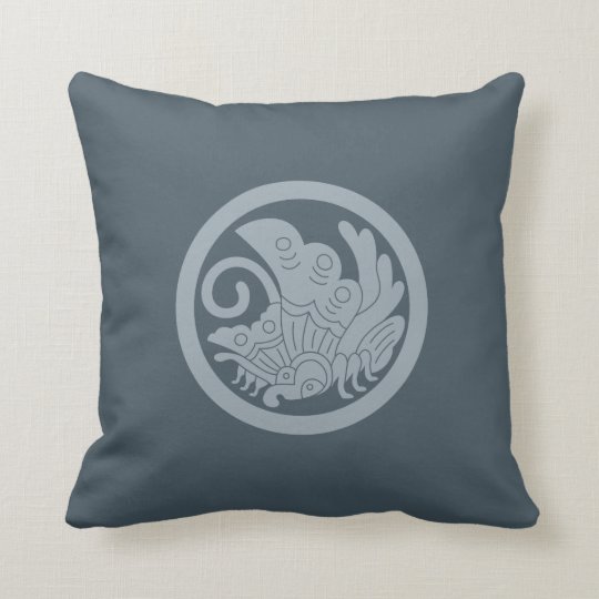 Agehachoo Japanese Mon Family Crest butterfly Throw Pillow