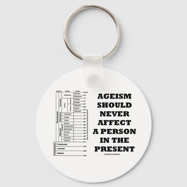Ageism Should Never Affect A Person In The Present Keychain (Front)