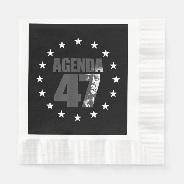 Agenda 47 Patriotic Trump Re-Election Campaign Des Napkins (Front)