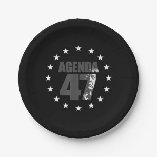 Agenda 47 Patriotic Trump Re-Election Campaign Des Paper Plates