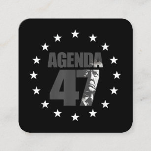 Agenda 47 Patriotic Trump Re-Election Campaign Des Square Business Card