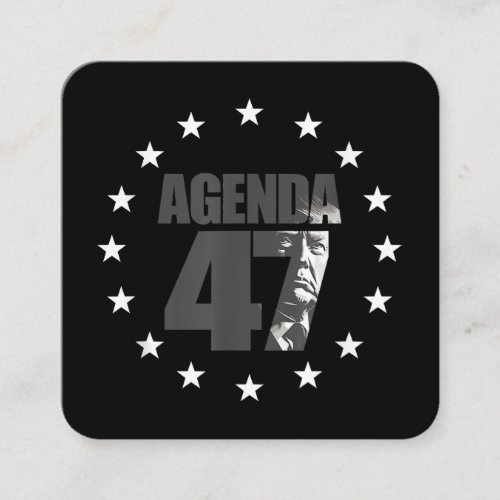 Agenda 47 Patriotic Trump Re_Election Campaign Des Square Business Card