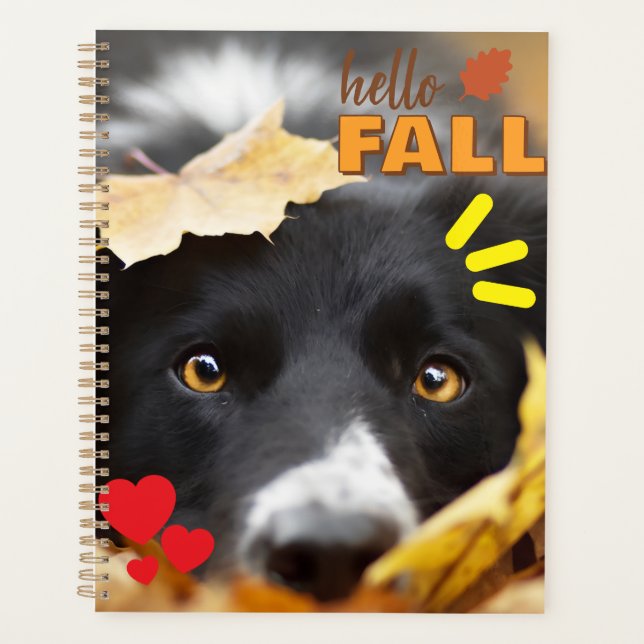 Agenda con imagen de perro entre hojas  (Front)