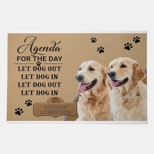 Agenda For The Day Lat Dog Out Let Dog In Doormat (Front)