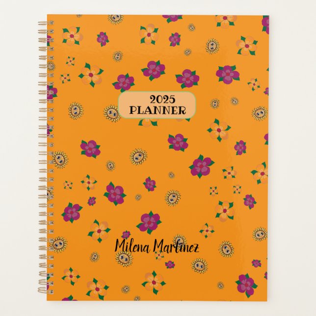 Agenda Planner Flowers Green 2025 (Front)