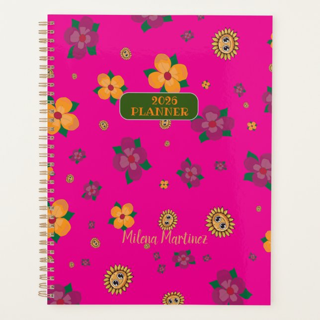 Agenda Planner Flowers Green 2025 (Front)