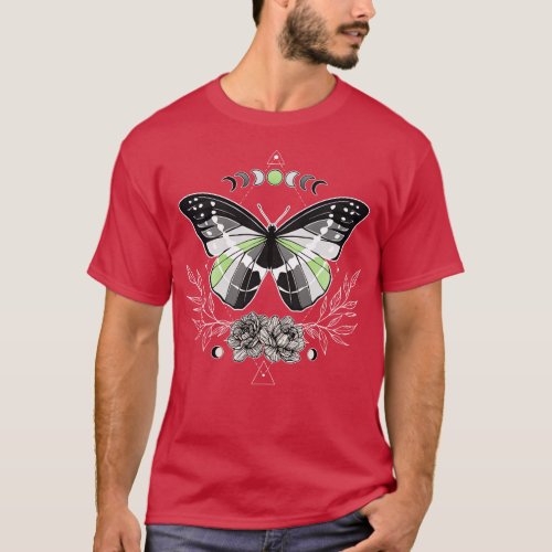 Agender Butterfly LGBT Pride Flag T_Shirt