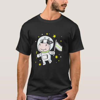 Agender Cow In Space Agender Pride T-Shirt